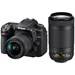Nikon D7500 18-55mm F3.5-5.6 AF-P VR + 70-300mm F4.5-6.3G AF-P VR<span> + Kostenloser Batterie (Frühling Angebot)</span>